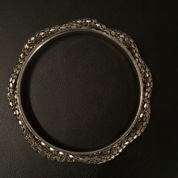 Doubled metallic beads silver bracelet - Picture 6 of 7